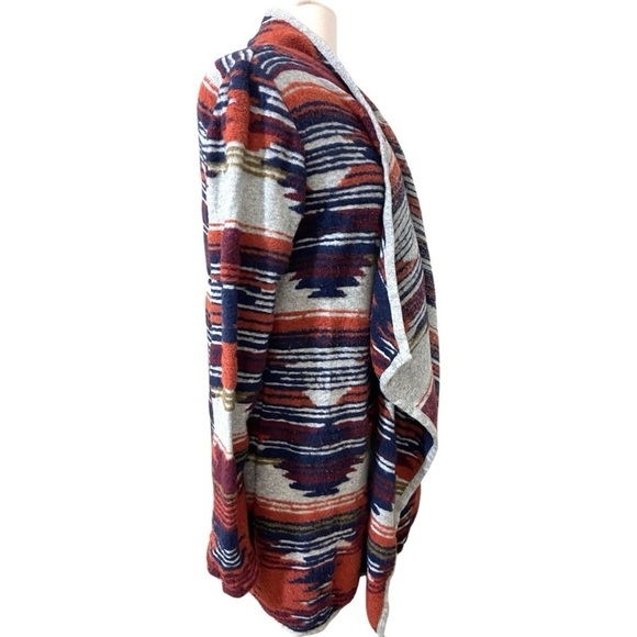 Lucky Brand Aztec Print Southwestern BOHO Lightweight Cozy Cardigan Sweater - Picture 11 of 13
